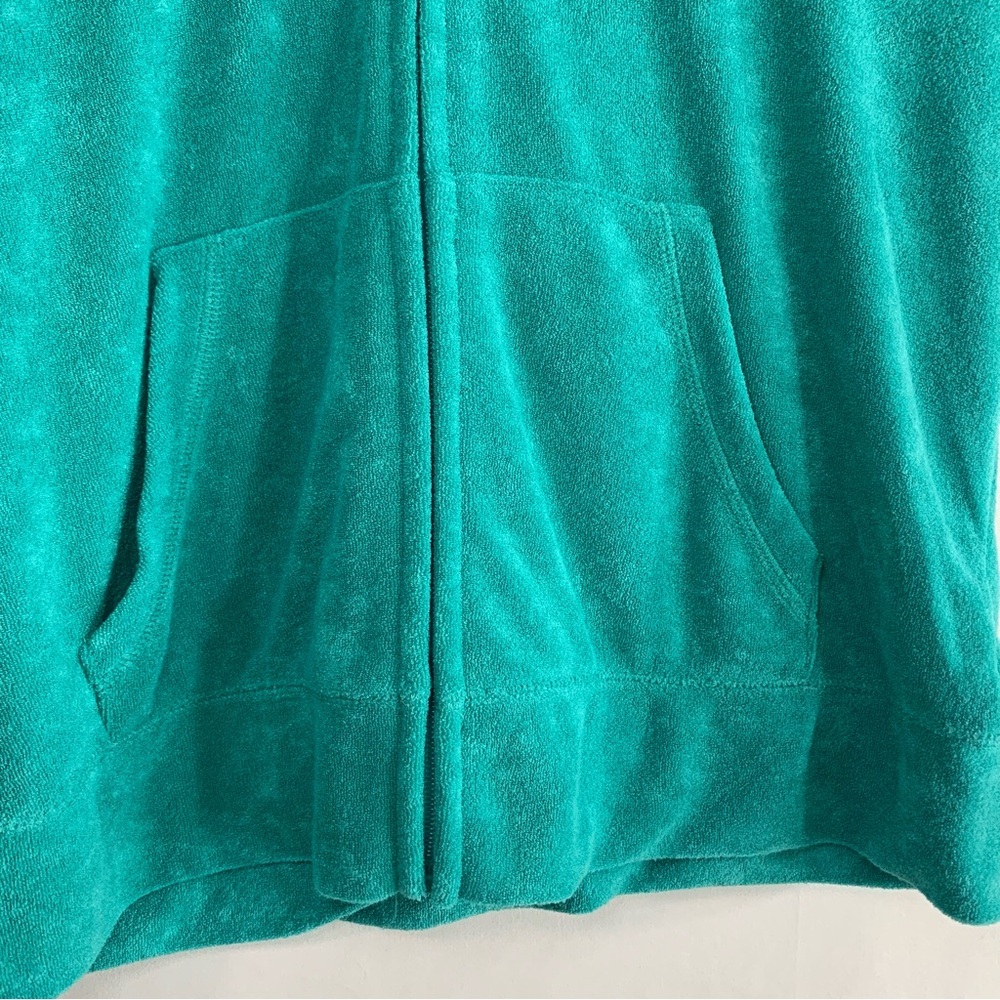 NWT Juicy Couture Terrycloth Coastal Teal Short Sleeve Hoodie & Shorts, size L - Picture 7 of 16